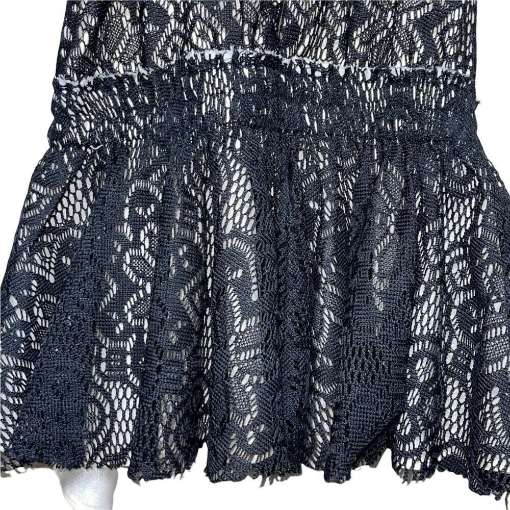 DO+BE Lace Corset Front Halter Top Black Ivory Dress Women's Size Small - Picture 3 of 8